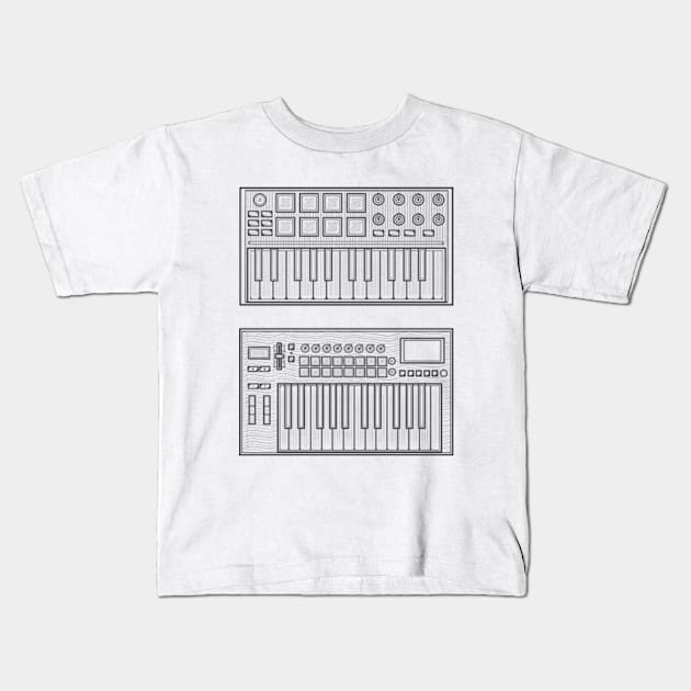 Mini Synthesizer Kids T-Shirt by milhad